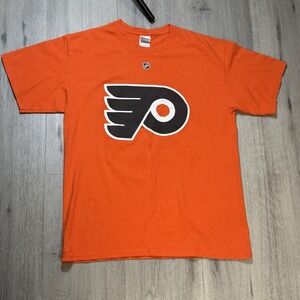 Reebok #20 Chris Pronger Philadelphia Flyers NHL Jersey T-shirt (Large) Y2k